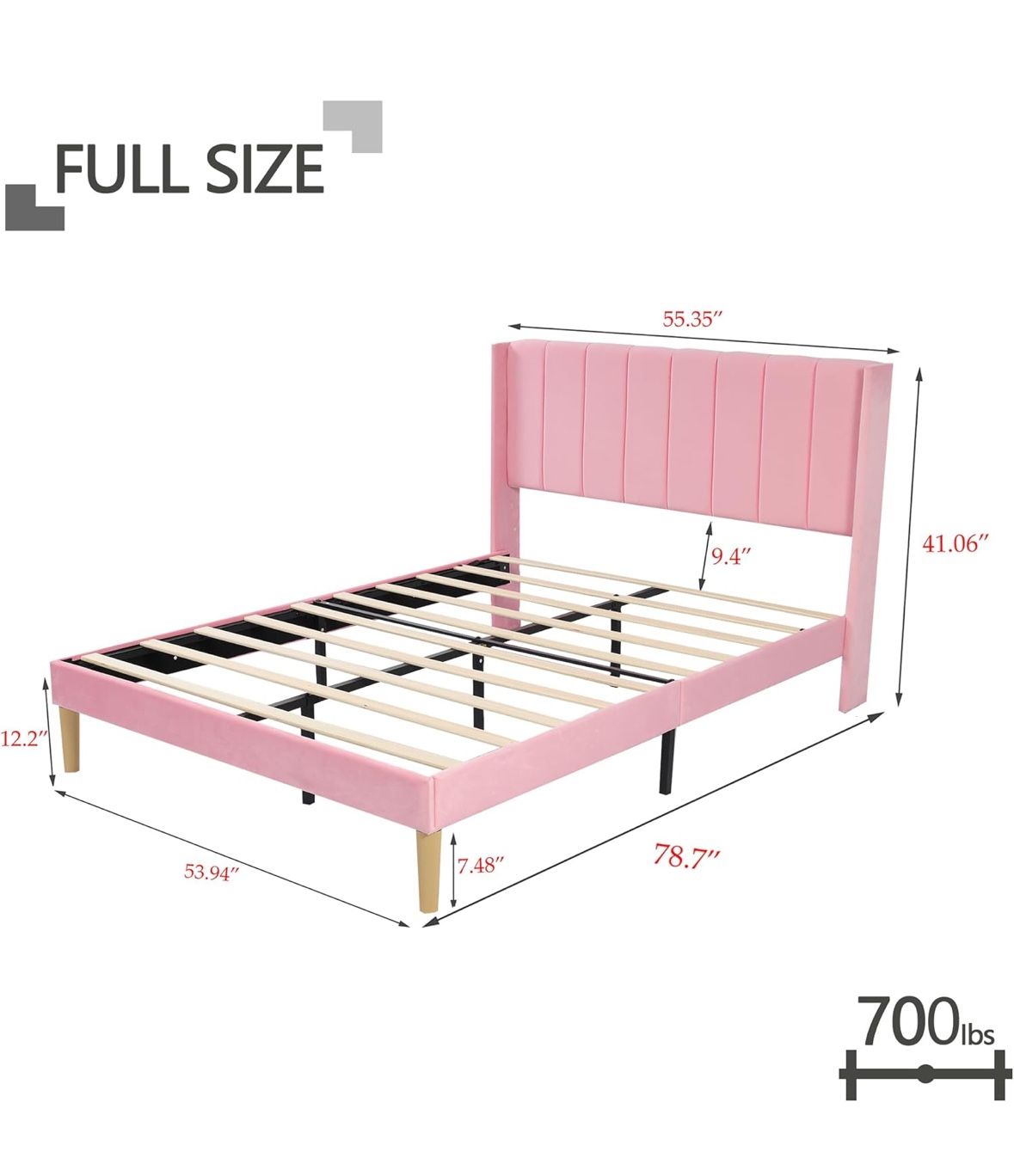 Full Size Bed Frame Pink