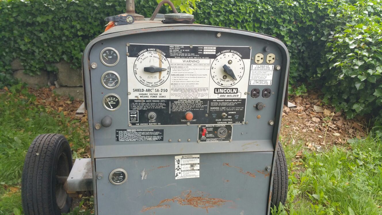 Lincoln sa 250 perkins diesel welder generator on trailer with brand