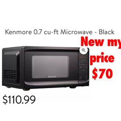 New kenmore 0.7 cu-ft  microwave new in box black  $70  firm cash only east Palmdale 