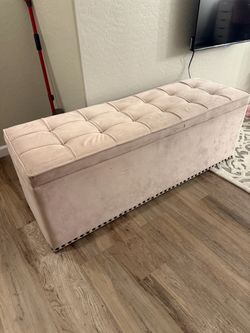 Pink Velvet storage bench