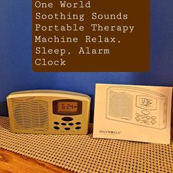 One World Soothing Sounds Portable Therapy  Machine Relax, Sleep, Alarm Clock-$8.00