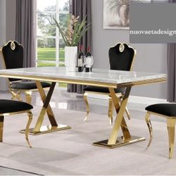 Great Sellers! 5 PCS Milan Collection Modern Dining table set- Available in 3 colors and stainless steel Frame. Free Delivery 🚚 2249.00