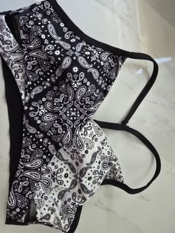 Black & White Paisley Bandana Print Swimsuit