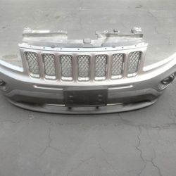 2011-2017 Jeep Compass Complete Front Bumper With Fog Lights And Accessories OEM.