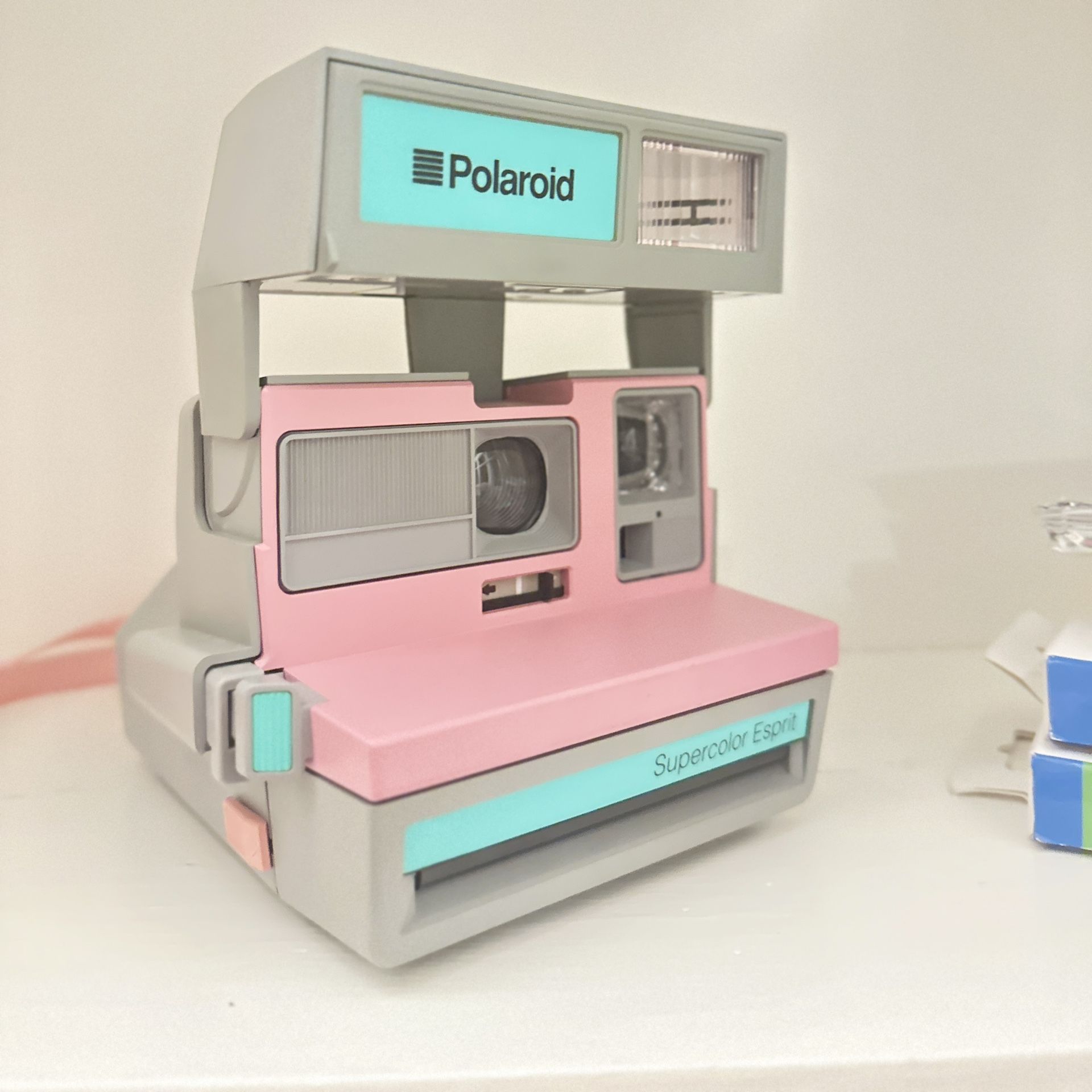Rare Pink, Mint & Gray Polaroid Camera