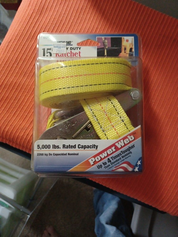 HIGHLAND-15 FOOT,4 × STRONGER,RATCHETING STRAP HOLD DOWN
