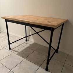 Wood and metal desk
