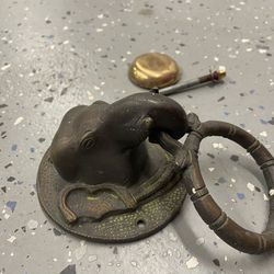 Antique Brass Elephant Door Knocker