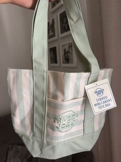 Trader Joe’s Green Striped Tote Bag