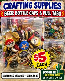 Beer Bottle Caps & Pull Tabs for Crafts – $5 Each