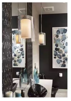 Set of 2 Modern Double-Glass Pendulum Lights