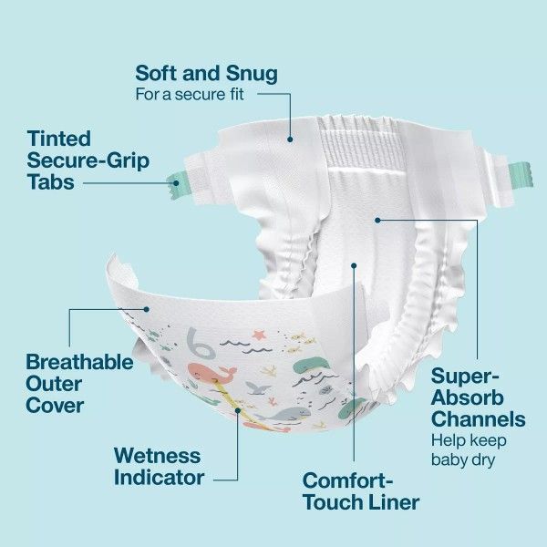 144 pieces Disposable Diapers (Absorbent & Soft Diapers- up&up size 6)