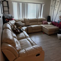 New Leather Recliner Couch (cupholders & storage) 