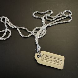 Authentic Coach Tag Charm Necklace 