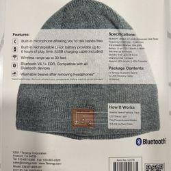 Bluetooth Fleece Lined Beanie Grey NEW