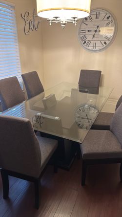 Glass dining room table