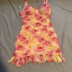 SHEIN pink floral mini dress 