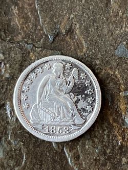 1853 SEATED LIBERTY DIME WITH ARROWS *FULL LIBERTY- FULL SHEILD - DRAPERY* XF++! LQQK .90 Silver!
