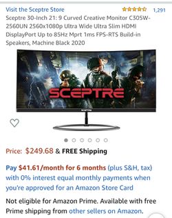 Sceptre Gaming monitor curved