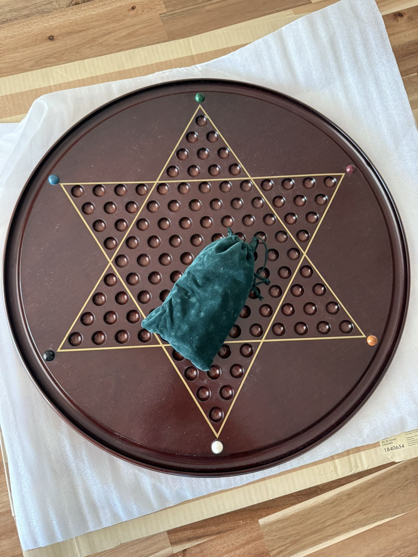 Bombay Company Chinese Checkers Game Board – Elegant Wood Set with Marbles