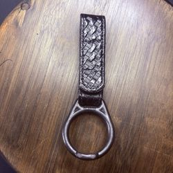 Bianchi Baton Ring Holder Model 7904 Basket Weave Fit 2.25" Belt, Snap Is Glued