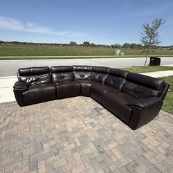 🛋️Real Leather Sectional Couch - Delivery Available
