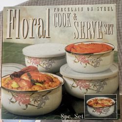 Porcelain And Steel Ready Serve Set