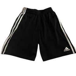 Adidas Shorts Youth Size Medium 3 Stripe Logo Black & White Athletic Activewear