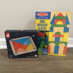 Janod Tangram, Melissa & Doug Wooden Building Blocks