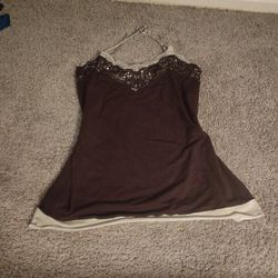 dark brown lace top