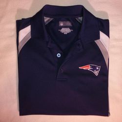 New England PATRIOTS Men's Shirt S Small / M Medium Sewn Logo + Arm Patch. Mens Polo. NFL. Pats Football Shirt.