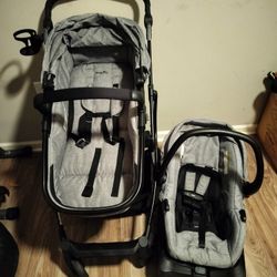 Stroller With Car Seat Evenflo Gray
