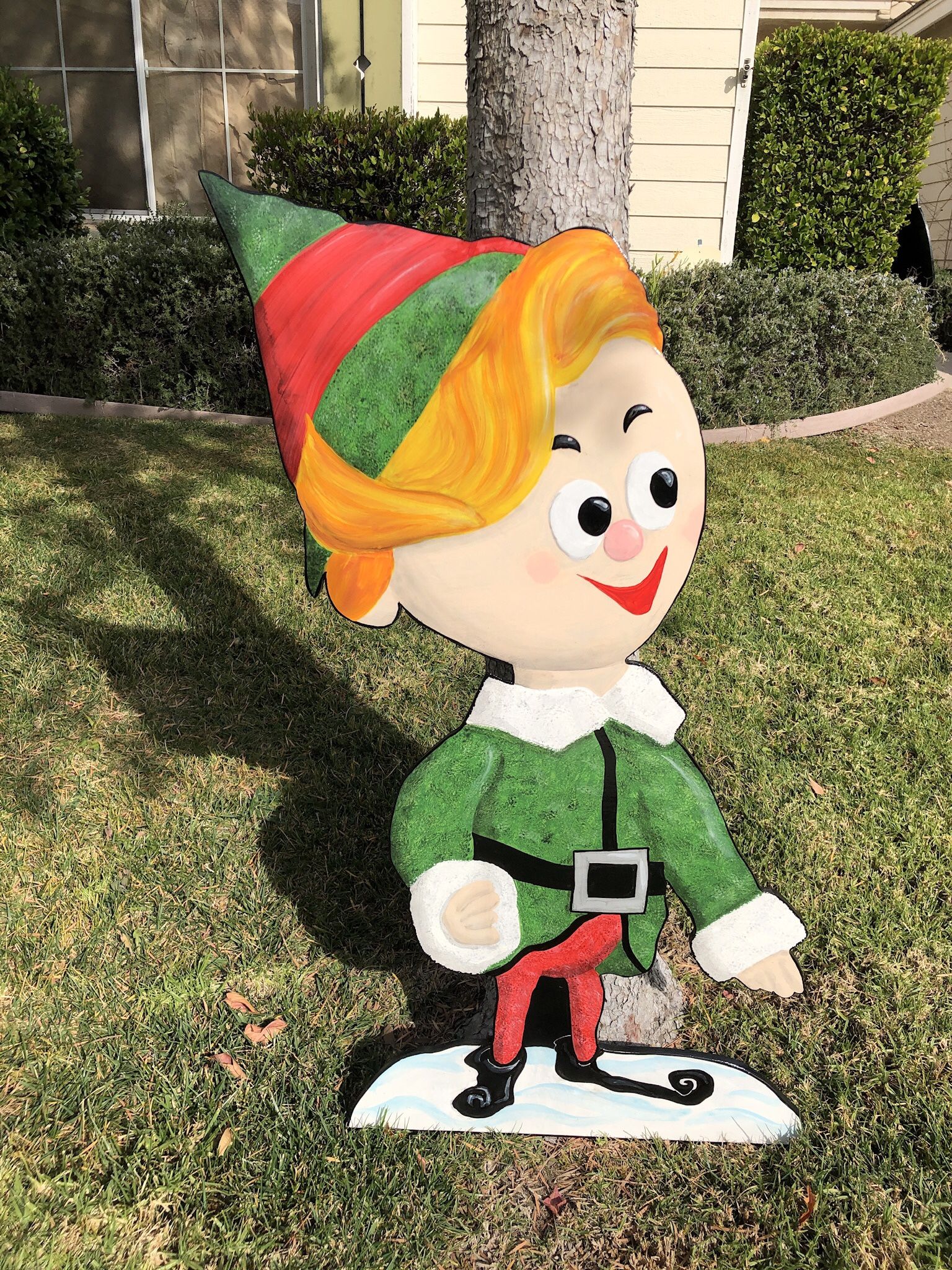 RUDOLPH THE RED NODED REINDEER Hermes the Elf Yard Decor Lawn Art