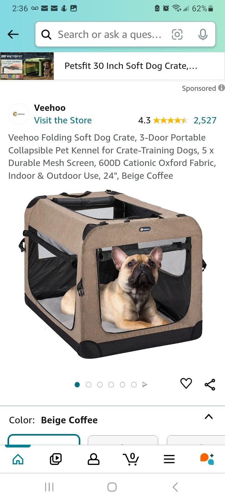 Veehoo Soft Folding Dog Kennel