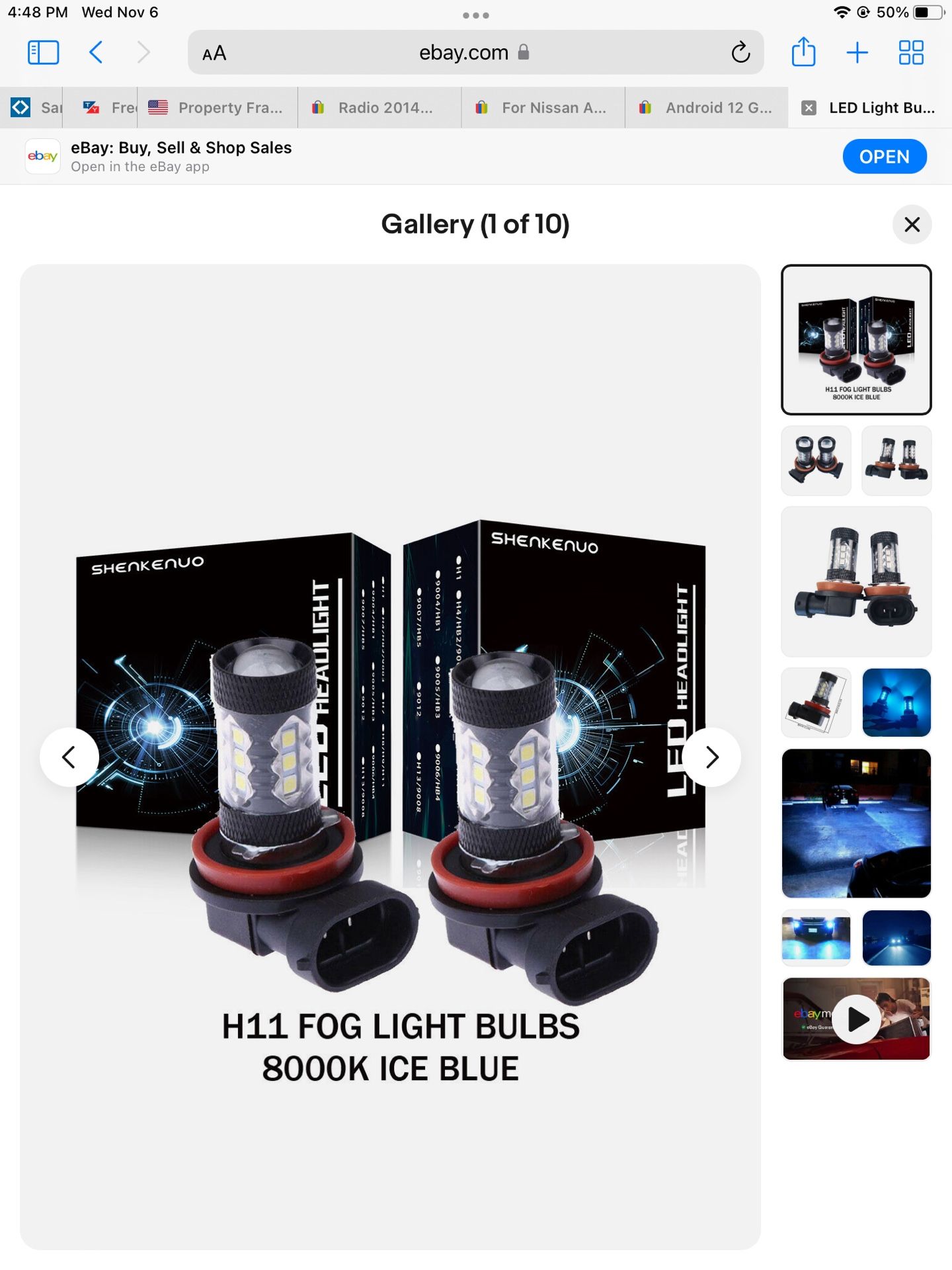 H11 H8 H9 8000k Led Blue Bulb