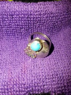 Silver and turquoise ring