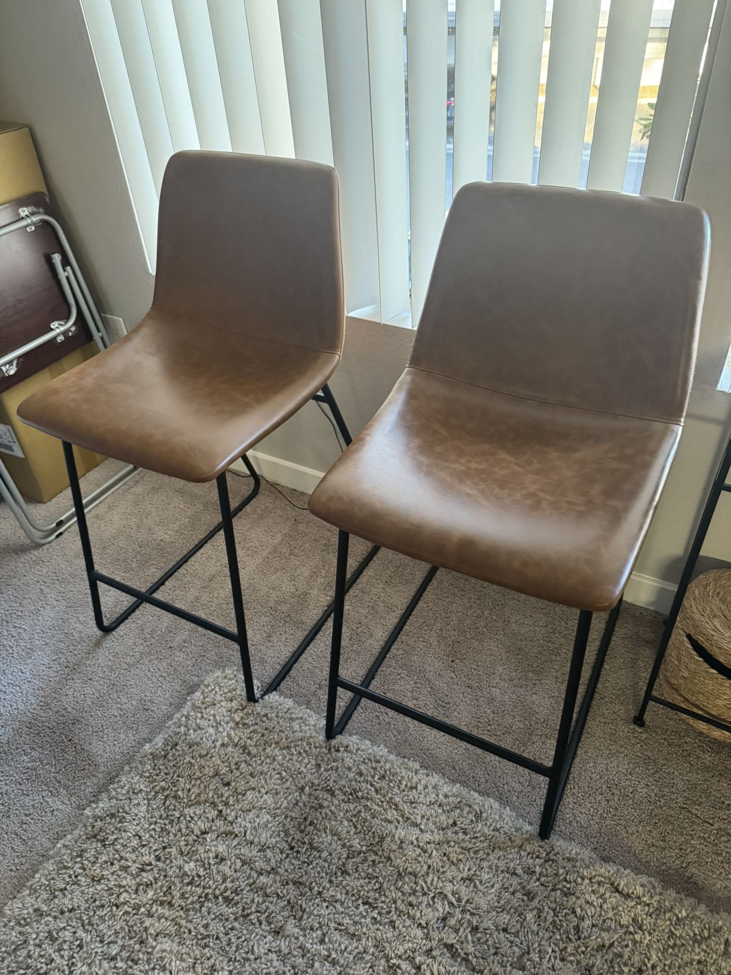 2Pcs Home Bar Stool Set Chair Counter Height Dining Pub Kitchen Chair with Legs