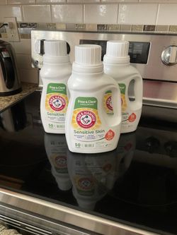 (6) Arm & Hammer Laundry Detergent (6) 50oz Bottles Free & Clear for Sensitive Skin