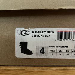 UGGS bailey bow boots black big kids size 4