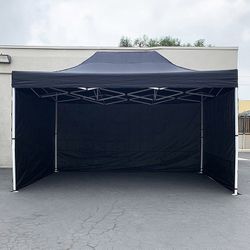 (Brand New) $190 Heavy Duty EZ Popup Canopy 10x15’ with (3 Sidewalls) Outdoor Gazebo, Carry Bag (2 Colors)