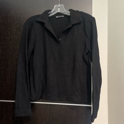 Zara Black Longsleeve Collared Quarter Button Sweater Top 🖤