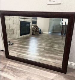 Large Wall Mirror Dark Brown Frame