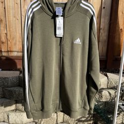 New Mens Adidas Zip Up Jacket Size Large
