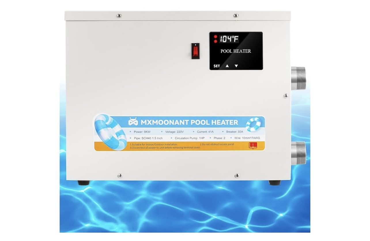 Mxmoonant Pool Heater 11KW 220V, Electric Swimming Pool Heaters Hot Tub Water Thermostat with Touchscreeen for Above Ground Inground Pool, Spa, Bathtu