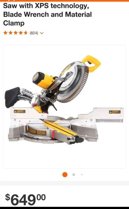 Dewalt 15Amp 12in Double Bevel Sliding Compound Miter Saw with XPS Technology 