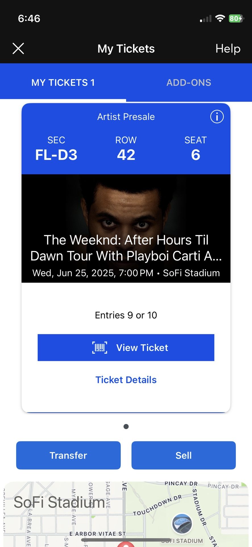The Weeknd Ticket