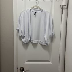 White open front shrug