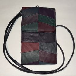 Vintage 90s Y2K Leather Patchwork Crossbody Bag