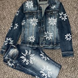 Men valabasas Jean Set Jacket Small Pants Size 30 $80