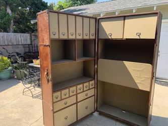 RH Steamer Secretary Trunk Desk Vintage Cigar